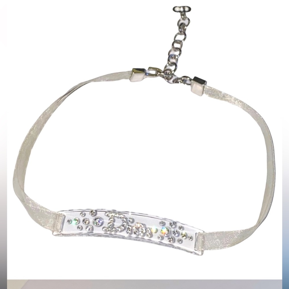 Dior Resin Lucite Crystal Ribbon Choker